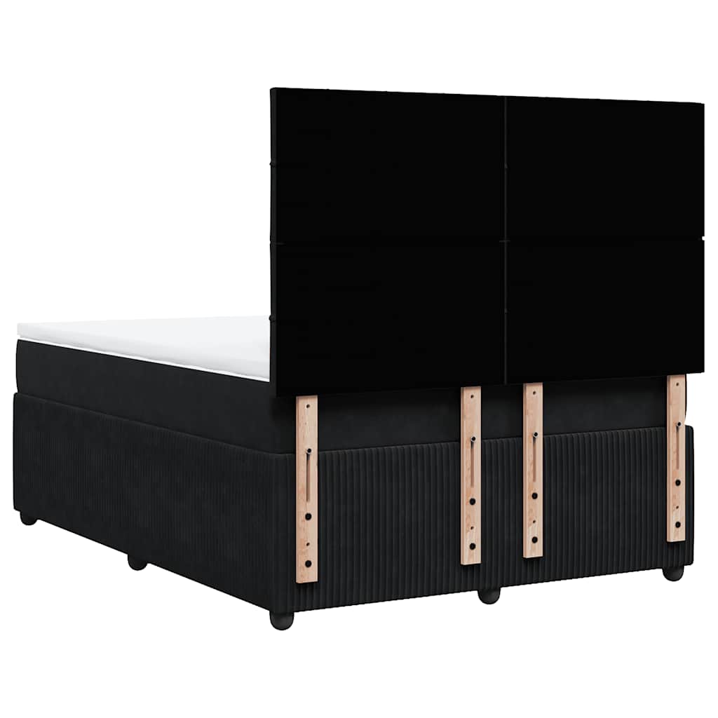Κρεβάτι Boxspring με Στρώμα Μαύρο 160x200 εκ. Βελούδινο - Pakobazaar