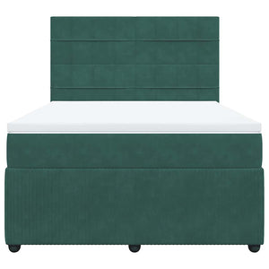 Κρεβάτι Boxspring με Στρώμα Σκούρο Πράσινο 160x200εκ. Βελούδινο - Pakobazaar