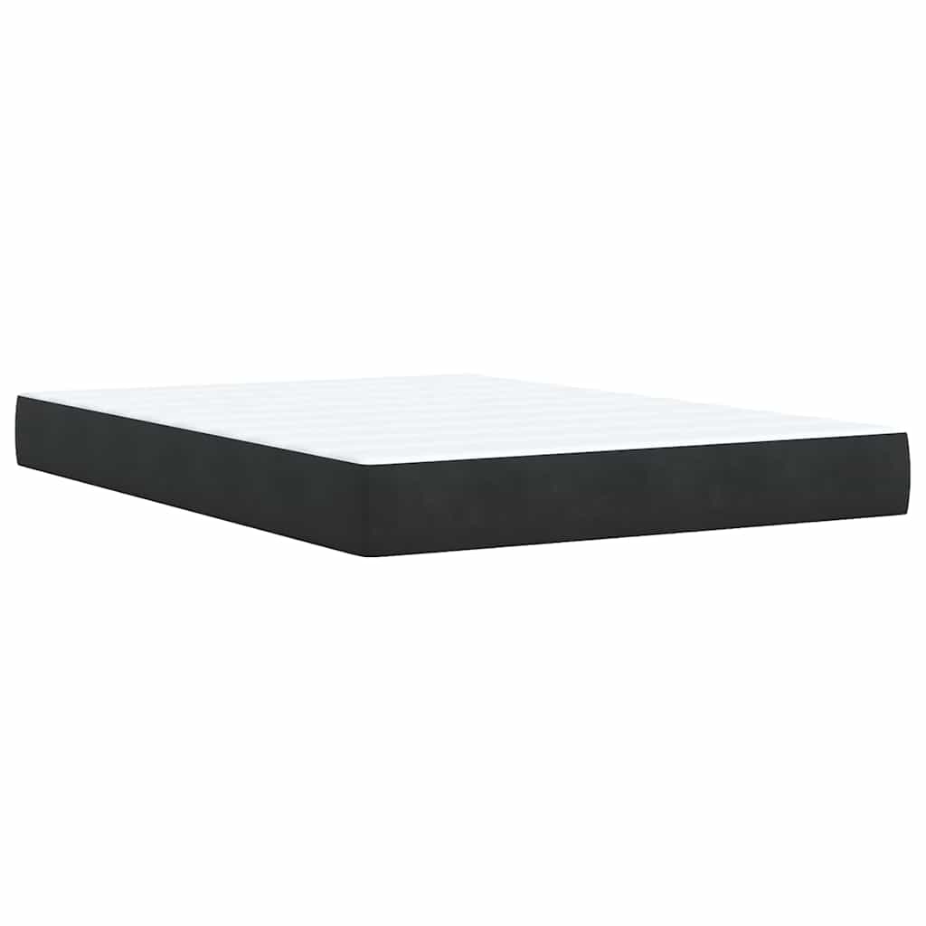 Κρεβάτι Boxspring με Στρώμα Μαύρο 160x200 εκ. Βελούδινο - Pakobazaar
