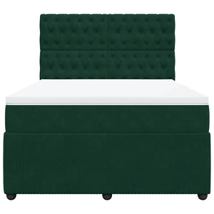 Κρεβάτι Boxspring με Στρώμα Σκούρο Πράσινο 160x200εκ. Βελούδινο - Pakobazaar