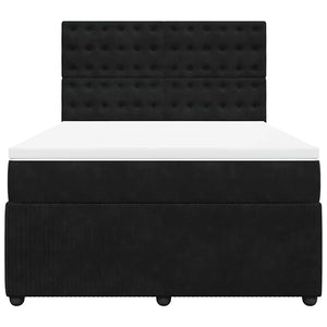 Κρεβάτι Boxspring με Στρώμα Μαύρο 160x200 εκ. Βελούδινο - Pakobazaar