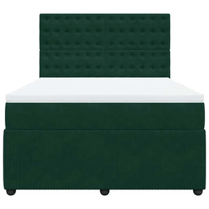Κρεβάτι Boxspring με Στρώμα Σκούρο Πράσινο 160x200εκ. Βελούδινο - Pakobazaar