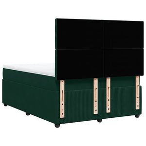 Κρεβάτι Boxspring με Στρώμα Σκούρο Πράσινο 160x200εκ. Βελούδινο - Pakobazaar
