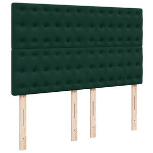 Κρεβάτι Boxspring με Στρώμα Σκούρο Πράσινο 160x200εκ. Βελούδινο - Pakobazaar