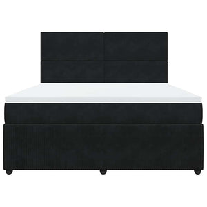 Κρεβάτι Boxspring με Στρώμα Μαύρο 180x200 εκ. Βελούδινο - Pakobazaar