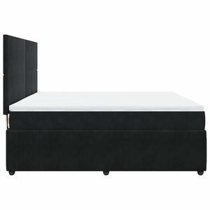 Κρεβάτι Boxspring με Στρώμα Μαύρο 180x200 εκ. Βελούδινο - Pakobazaar