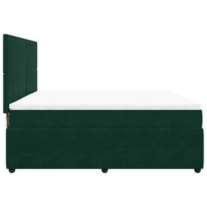 Κρεβάτι Boxspring με Στρώμα Σκούρο Πράσινο 180x200εκ. Βελούδινο