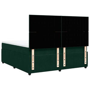 Κρεβάτι Boxspring με Στρώμα Σκούρο Πράσινο 180x200εκ. Βελούδινο