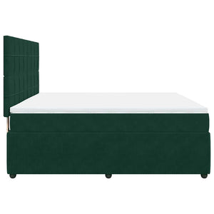 Κρεβάτι Boxspring με Στρώμα Σκούρο Πράσινο 180x200εκ. Βελούδινο
