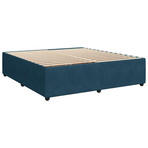 Κρεβάτι Boxspring με Στρώμα Σκούρο Μπλε 180x200 εκ. Βελούδινο - Pakobazaar