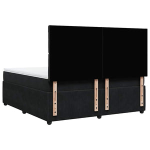 Κρεβάτι Boxspring με Στρώμα Μαύρο 180x200 εκ. Βελούδινο