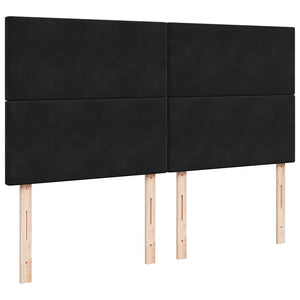 Κρεβάτι Boxspring με Στρώμα Μαύρο 200x200 εκ. Βελούδινο