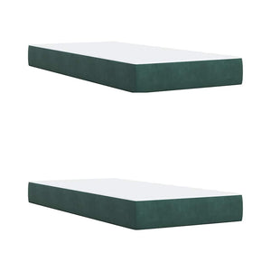Κρεβάτι Boxspring με Στρώμα Σκούρο Πράσινο 200x200εκ. Βελούδινο
