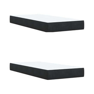 Κρεβάτι Boxspring με Στρώμα Μαύρο 200x200 εκ. Βελούδινο