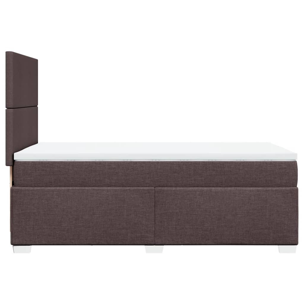 Κρεβάτι Boxspring με Στρώμα Σκούρο Καφέ 80x200 εκ. Υφασμάτινο - Pakobazaar