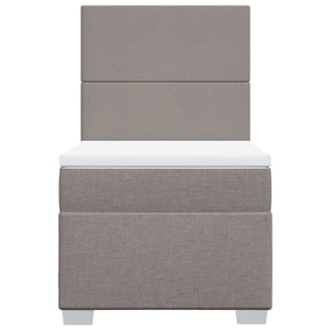 Κρεβάτι Boxspring με Στρώμα Taupe 80x200 εκ. Υφασμάτινο - Pakobazaar