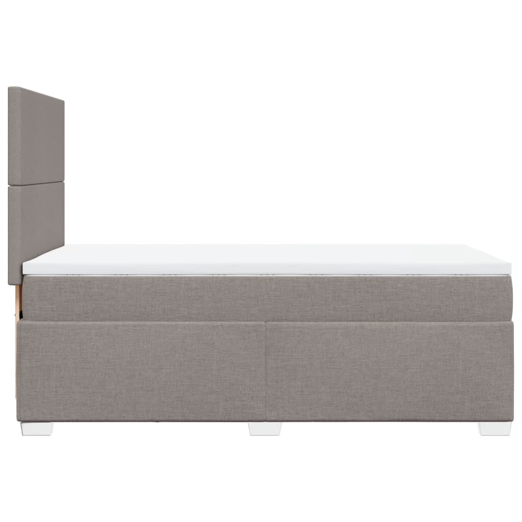 Κρεβάτι Boxspring με Στρώμα Taupe 80x200 εκ. Υφασμάτινο - Pakobazaar