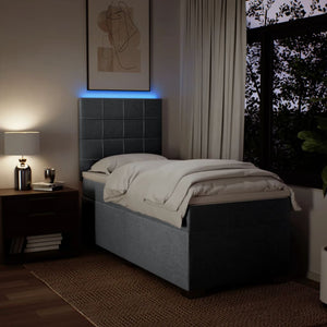 Κρεβάτι Boxspring με Στρώμα Ανοιχτό Γκρι 80x200 εκ. Υφασμάτινο - Pakobazaar