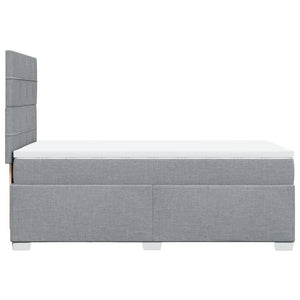 Κρεβάτι Boxspring με Στρώμα Ανοιχτό Γκρι 80x200 εκ. Υφασμάτινο - Pakobazaar