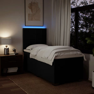Κρεβάτι Boxspring με Στρώμα Μαύρο 80 x 200 εκ. Υφασμάτινο - Pakobazaar