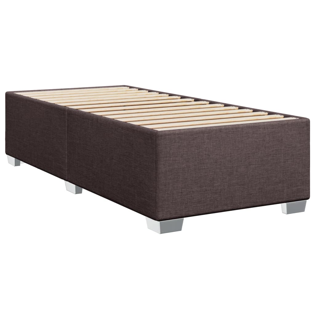 Κρεβάτι Boxspring με Στρώμα Σκούρο Καφέ 80x200 εκ. Υφασμάτινο - Pakobazaar