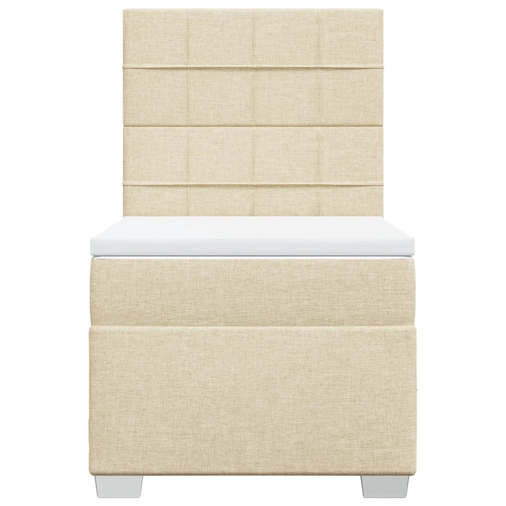 Κρεβάτι Boxspring με Στρώμα Κρεμ 80 x 200 εκ. Υφασμάτινο - Pakobazaar