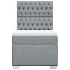 Κρεβάτι Boxspring με Στρώμα Ανοιχτό Γκρι 80x200 εκ. Υφασμάτινο - Pakobazaar