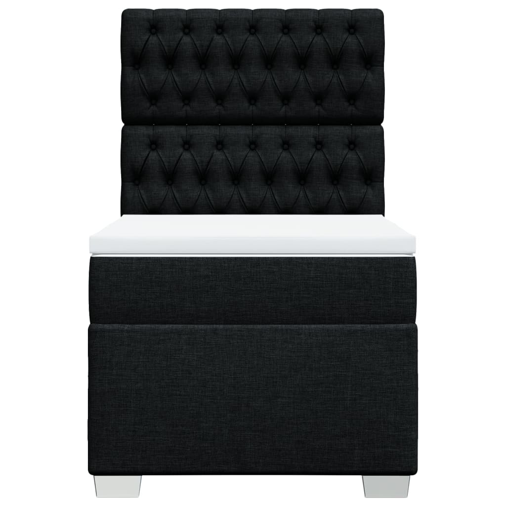 Κρεβάτι Boxspring με Στρώμα Μαύρο 80 x 200 εκ. Υφασμάτινο - Pakobazaar