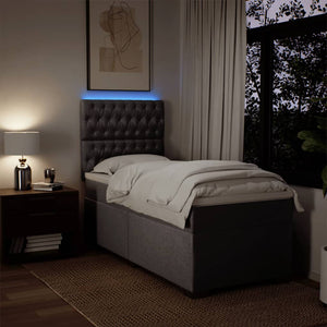 Κρεβάτι Boxspring με Στρώμα Taupe 80x200 εκ. Υφασμάτινο - Pakobazaar