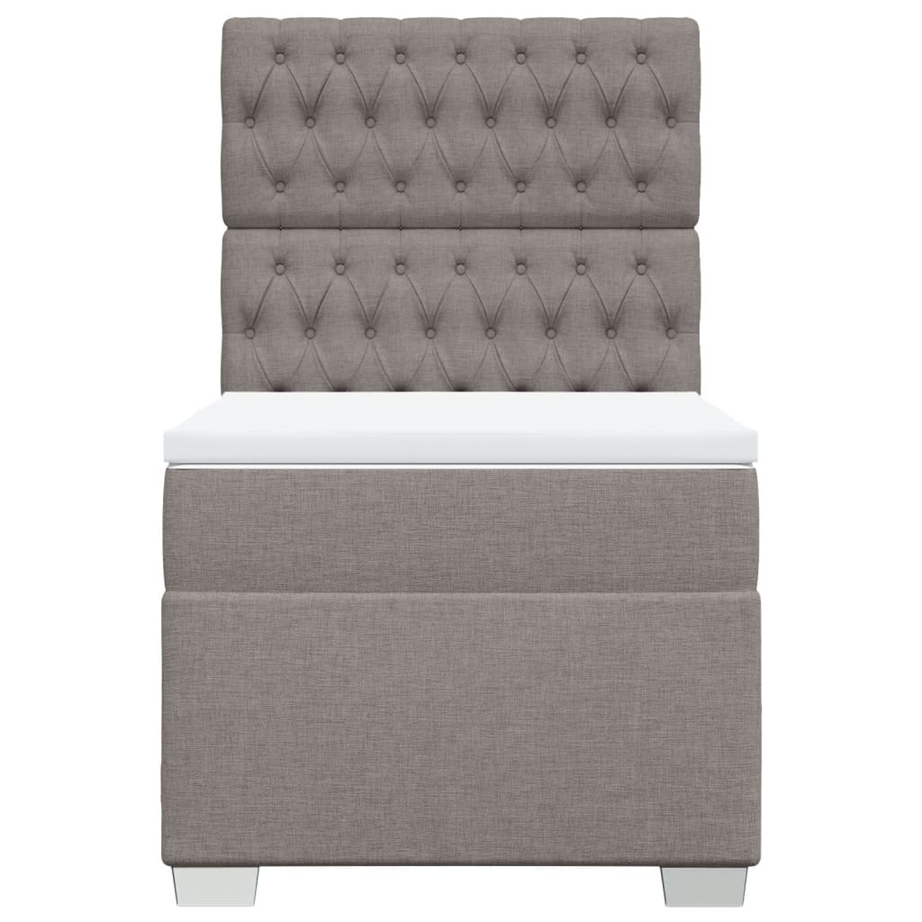Κρεβάτι Boxspring με Στρώμα Taupe 80x200 εκ. Υφασμάτινο - Pakobazaar