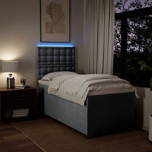 Κρεβάτι Boxspring με Στρώμα Ανοιχτό Γκρι 80x200 εκ. Υφασμάτινο - Pakobazaar