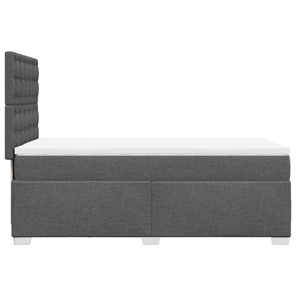 Κρεβάτι Boxspring με Στρώμα Σκούρο Γκρι 80x200 εκ. Υφασμάτινο - Pakobazaar