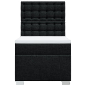 Κρεβάτι Boxspring με Στρώμα Μαύρο 80 x 200 εκ. Υφασμάτινο - Pakobazaar
