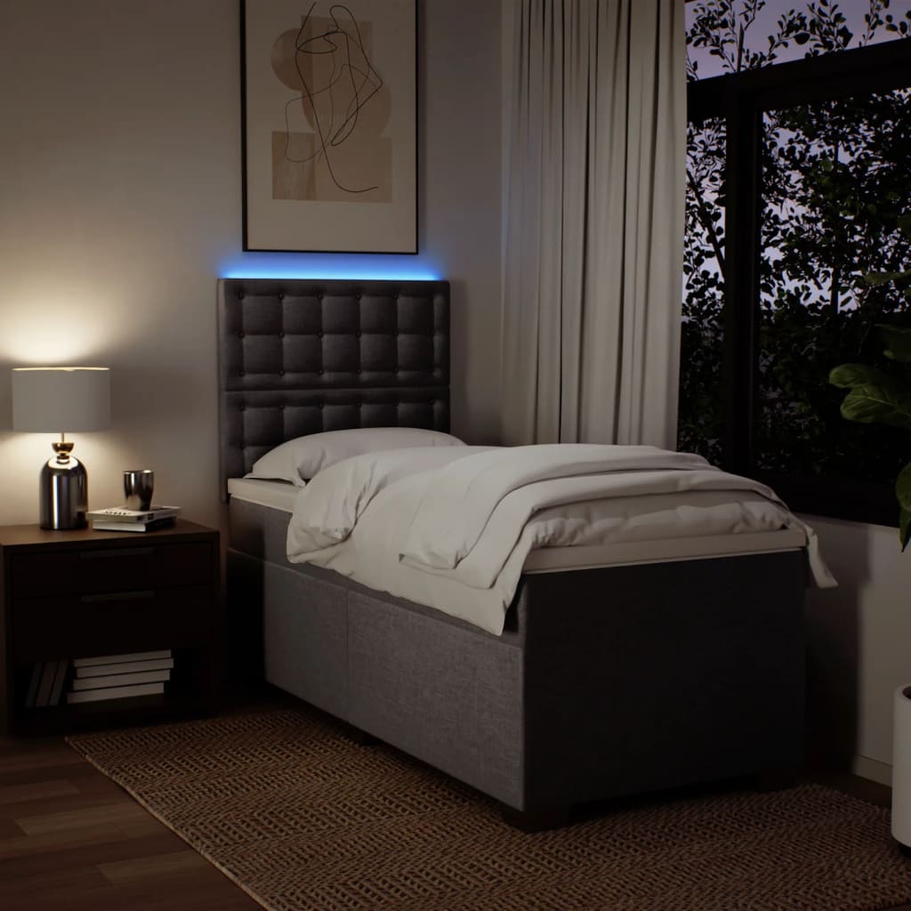 Κρεβάτι Boxspring με Στρώμα Taupe 80x200 εκ. Υφασμάτινο - Pakobazaar