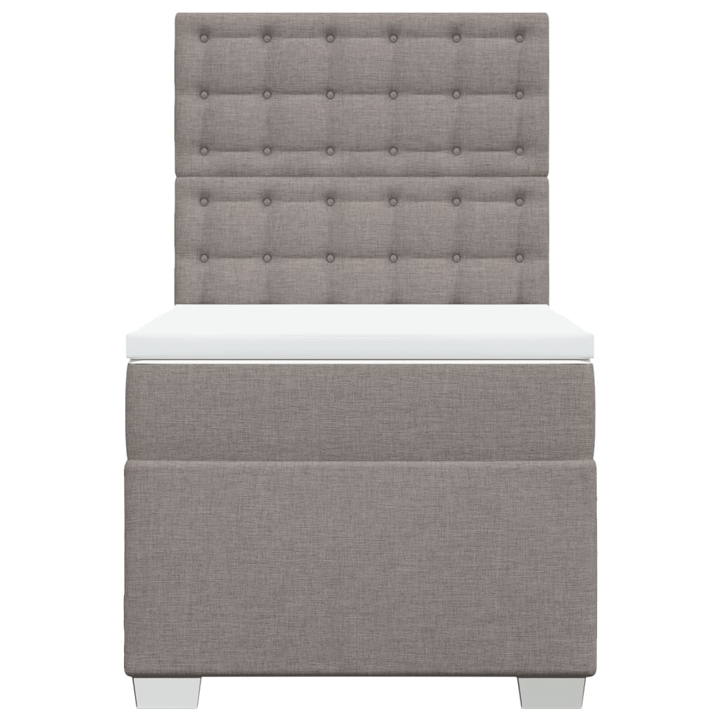 Κρεβάτι Boxspring με Στρώμα Taupe 80x200 εκ. Υφασμάτινο - Pakobazaar