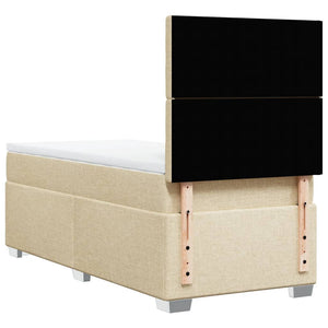 Κρεβάτι Boxspring με Στρώμα Κρεμ 80 x 200 εκ. Υφασμάτινο - Pakobazaar