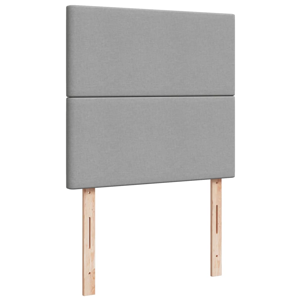 Κρεβάτι Boxspring με Στρώμα Ανοιχτό Γκρι 90x190 εκ. Υφασμάτινο - Pakobazaar