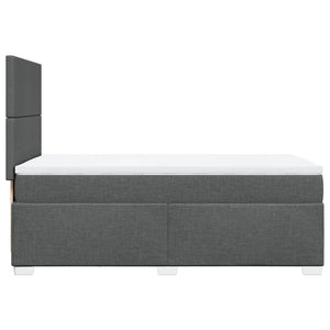 Κρεβάτι Boxspring με Στρώμα Σκούρο Γκρι 90x190 εκ. Υφασμάτινο - Pakobazaar
