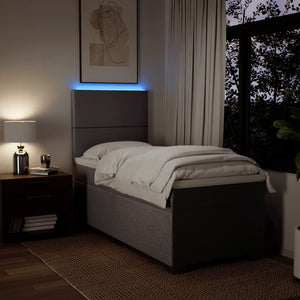 Κρεβάτι Boxspring με Στρώμα Taupe 90x190 εκ.Υφασμάτινο
