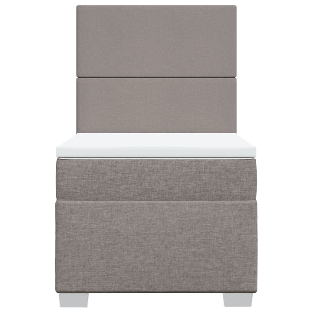 Κρεβάτι Boxspring με Στρώμα Taupe 90x190 εκ.Υφασμάτινο