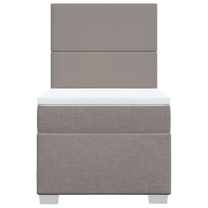 Κρεβάτι Boxspring με Στρώμα Taupe 90x190 εκ.Υφασμάτινο