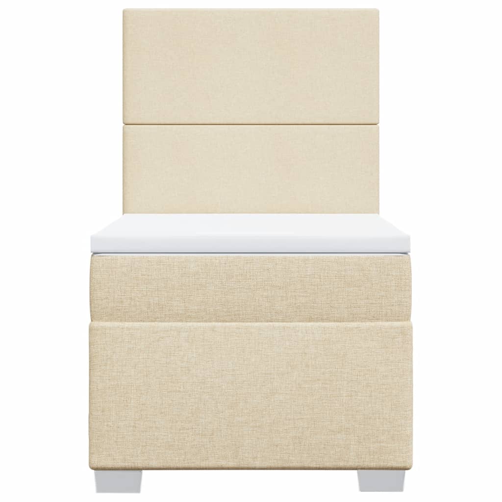 Κρεβάτι Boxspring με Στρώμα Κρεμ 90x190 εκ.Υφασμάτινο