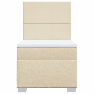 Κρεβάτι Boxspring με Στρώμα Κρεμ 90x190 εκ.Υφασμάτινο