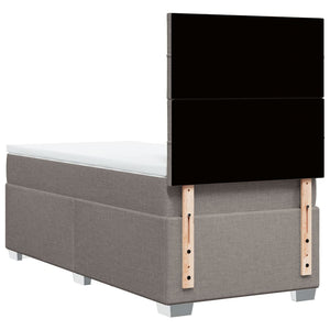 Κρεβάτι Boxspring με Στρώμα Taupe 90x190 εκ.Υφασμάτινο - Pakobazaar