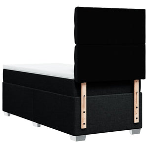 Κρεβάτι Boxspring με Στρώμα Μαύρο 90x190 εκ.Υφασμάτινο
