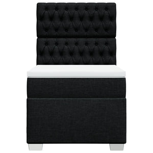 Κρεβάτι Boxspring με Στρώμα Μαύρο 90x190 εκ.Υφασμάτινο