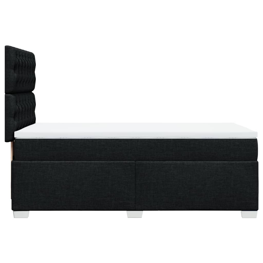 Κρεβάτι Boxspring με Στρώμα Μαύρο 90x190 εκ.Υφασμάτινο