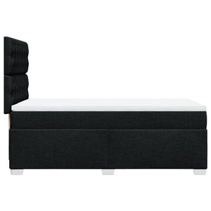 Κρεβάτι Boxspring με Στρώμα Μαύρο 90x190 εκ.Υφασμάτινο