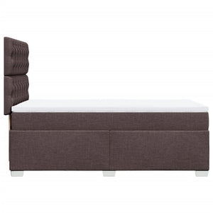 Κρεβάτι Boxspring με Στρώμα Σκούρο Καφέ 90x190 εκ. Υφασμάτινο - Pakobazaar