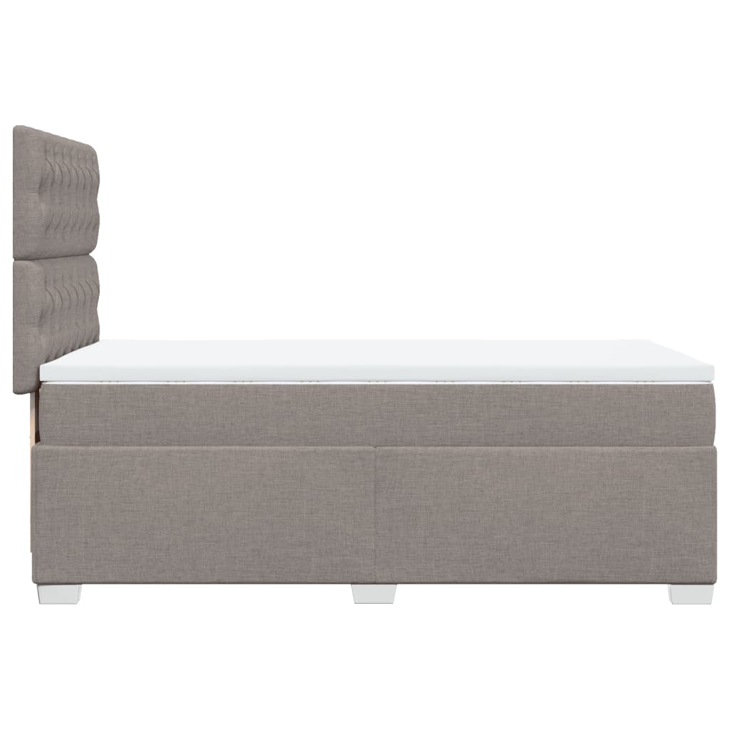 Κρεβάτι Boxspring με Στρώμα Taupe 90x190 εκ.Υφασμάτινο - Pakobazaar